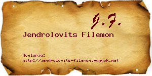 Jendrolovits Filemon névjegykártya