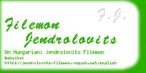 filemon jendrolovits business card